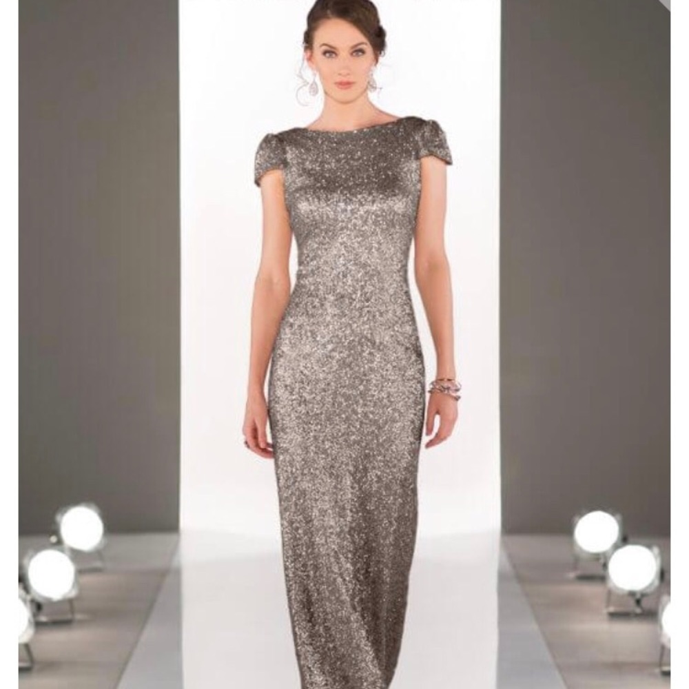 Metallic bridal dress- color is platinum